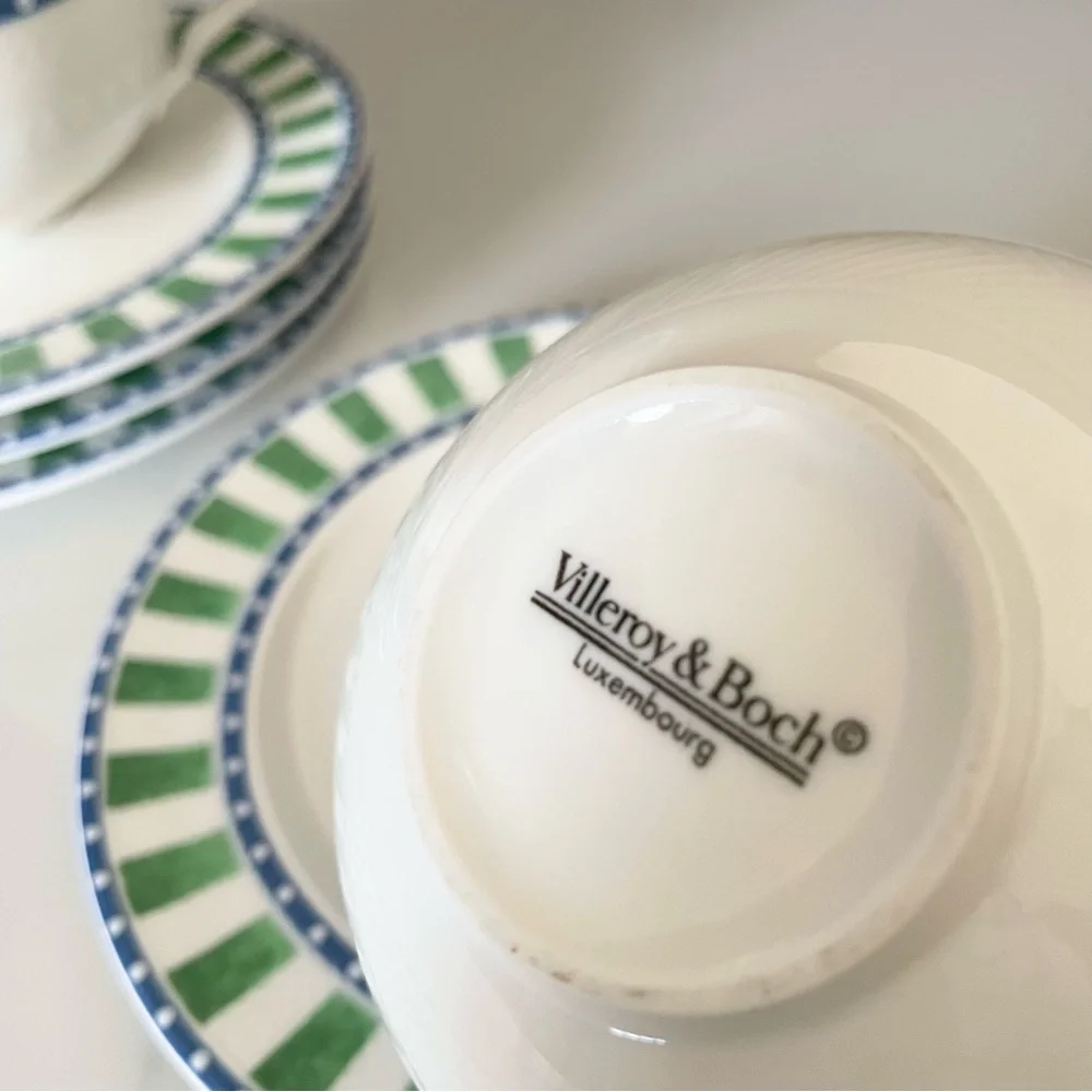 SET of 4 Party-Look Cups & Saucers by Villeroy & Boch